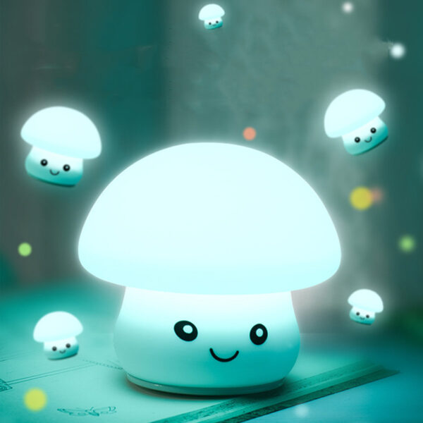 Mskwee Hot Selling LED Colorful Mushroom USB 3D Silicone Night Light for Bedroom Bedside Children Kids Gifts - Image 2