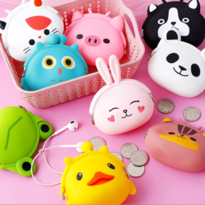 Cute Cartoon Coin Bag Animal Design Wallet Portable Waterproof Silicone Change Purse for Kids and Girls