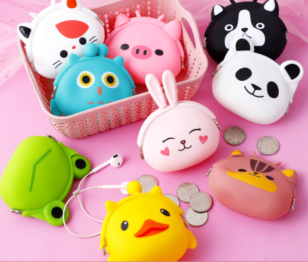 Cute Cartoon Coin Bag Animal Design Wallet Portable Waterproof Silicone Change Purse for Kids and Girls