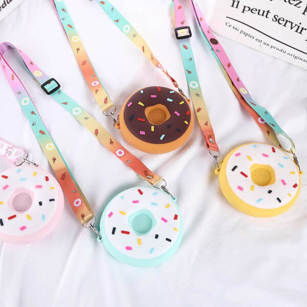 Novelty Cute Donut Purse Little Girl Purse and Handbag Toddler Crossbody Shoulder Bag Messneger Bag - Image 4