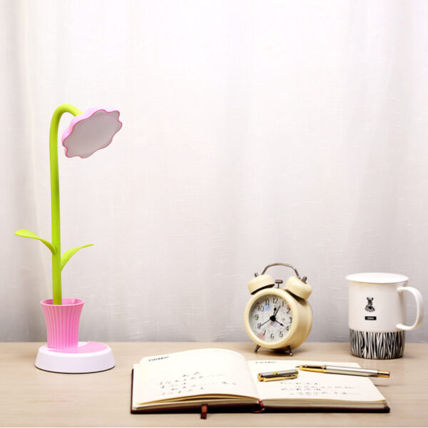 Mskwee Custom Desk Lamp for Kids Sunflower LED Charging Table Lamp Adjustable Brightness Eye Protection Table Lamp for Reading - Image 3