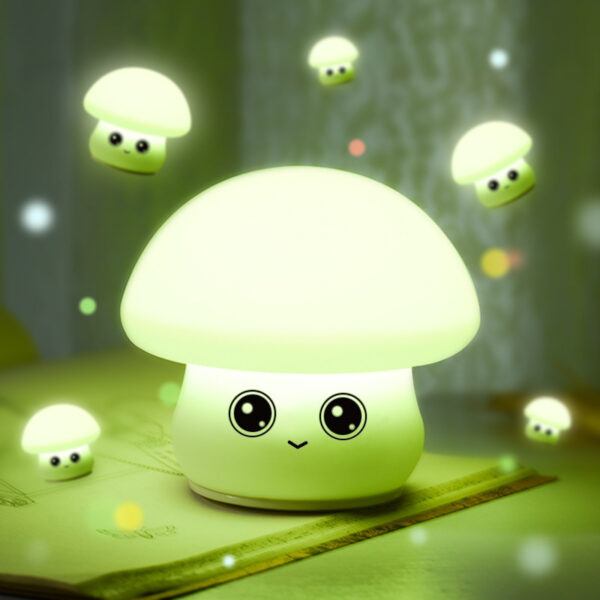Mskwee Hot Selling LED Colorful Mushroom USB 3D Silicone Night Light for Bedroom Bedside Children Kids Gifts - Image 7
