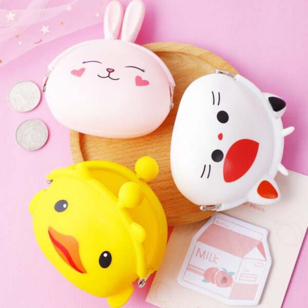 Cute Cartoon Coin Bag Animal Design Wallet Portable Waterproof Silicone Change Purse for Kids and Girls - Image 3