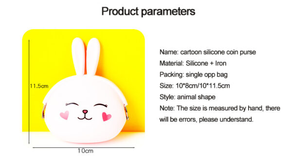 Cute Cartoon Coin Bag Animal Design Wallet Portable Waterproof Silicone Change Purse for Kids and Girls - Image 7