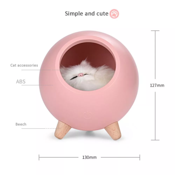 Creative Cute Cat LED Sleep Night Light USB Charging Atmosphere Lamp with Speaker - Image 4