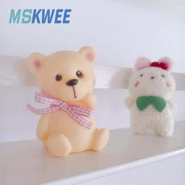 Children's Bedroom Decor Battery Powered Led Lamp Cute PVC Bear Animal Baby Night Light Christmas Birthday Gift - Image 2