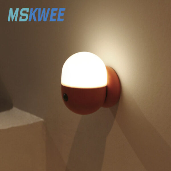 Capsule Motion Sensor Night Lights Rechargeable Led Nightlight Portable Magnetic Nursery Capsule Night Lamp for Hallway Wall