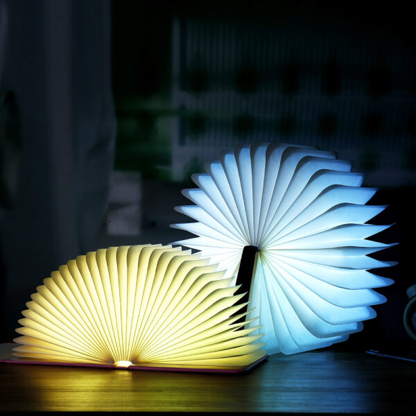 Custom Wood Led Folding Book Lamp USB Rechargeable Wooden Table Lamp Magnetic Design Creative Night Light for Kids Adults - Image 3