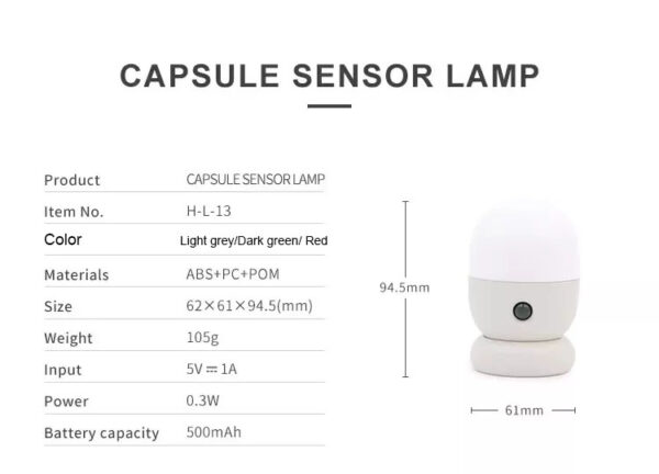 Capsule Motion Sensor Night Lights Rechargeable Led Nightlight Portable Magnetic Nursery Capsule Night Lamp for Hallway Wall - Image 5