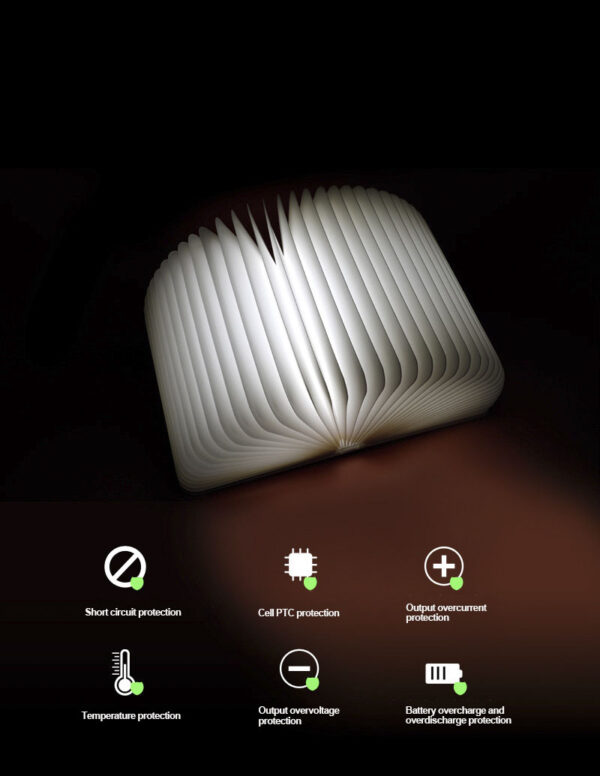Custom Wood Led Folding Book Lamp USB Rechargeable Wooden Table Lamp Magnetic Design Creative Night Light for Kids Adults - Image 5