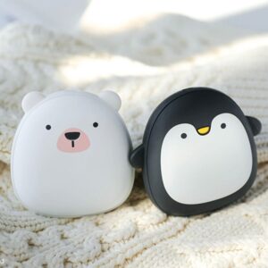 Cute Cartoon Penguin Deer Rabbit Electric Hand Warmers USB Rechargeable Double-Side Heating Pocket Power Bank Warmer Heater
