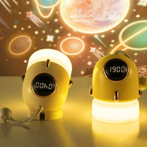 New Arrival LED Star Clock Night Light Rotating Starry Sky Projector Bedside Lamp Rechargeable Bedroom Night Lamp Kid Baby Gift