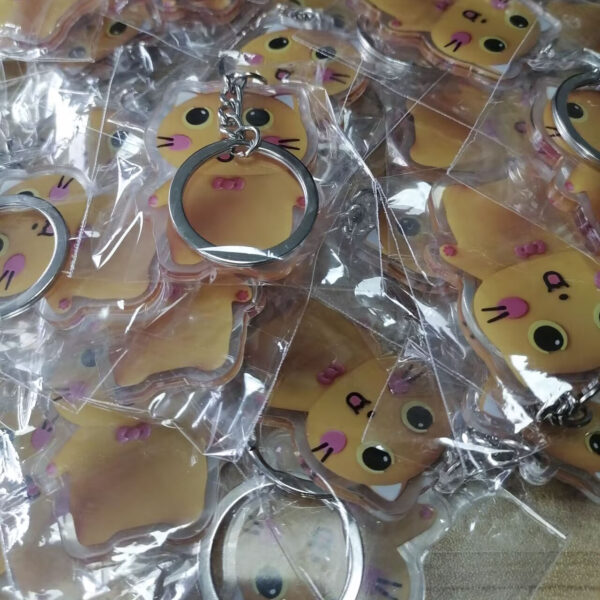 Factory Cheap Price Plastic Acrylic Charm Double Sided Printed Keychain Custom Design Mskwee Cat Cartoon Acrylic Keyring - Image 7
