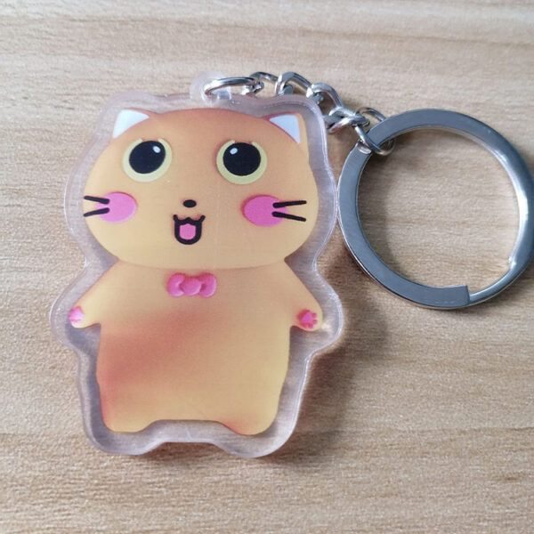 Factory Cheap Price Plastic Acrylic Charm Double Sided Printed Keychain Custom Design Mskwee Cat Cartoon Acrylic Keyring - Image 4