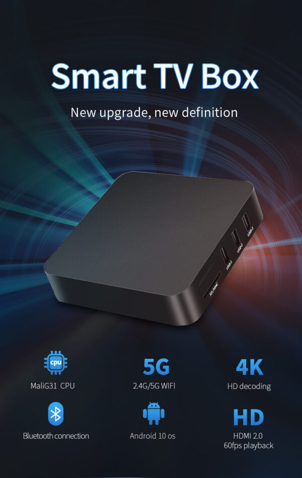 Custom MX Pro Android TV BOX 1/2/4/8/16G Ram Smart HD Set Top Box TV Receiver Android TV Box Mx Pro 4K 5G - Image 3