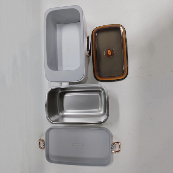 Rechargeable Stainless Steel Electric Mskwee Lunch Box Cordless Food Heater Portable Faster Food Warmer with 1L Removable Container for Car Home - Image 6